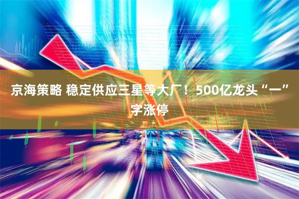 京海策略 稳定供应三星等大厂！500亿龙头“一”字涨停